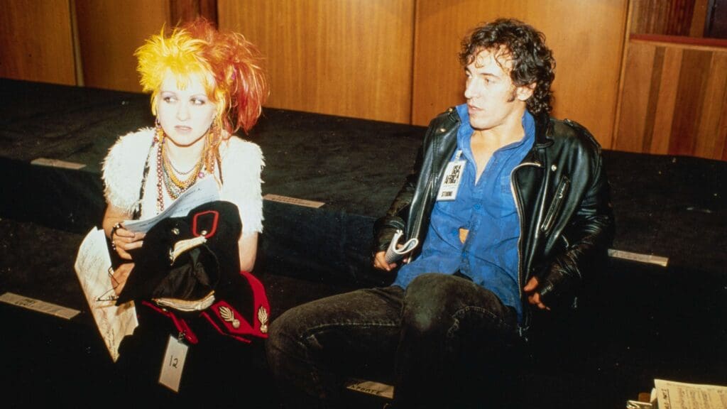 Cyndi Lauper and Bruce Springsteen on January 25, 1985.