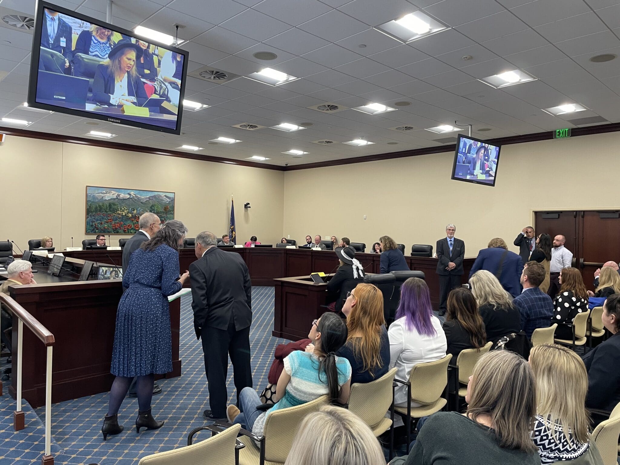 The Utah Senate Business and Labor Committee listens to public comment on a bill to restrict bathroom access according to biological sex on Monday, Jan. 22, 2024. 