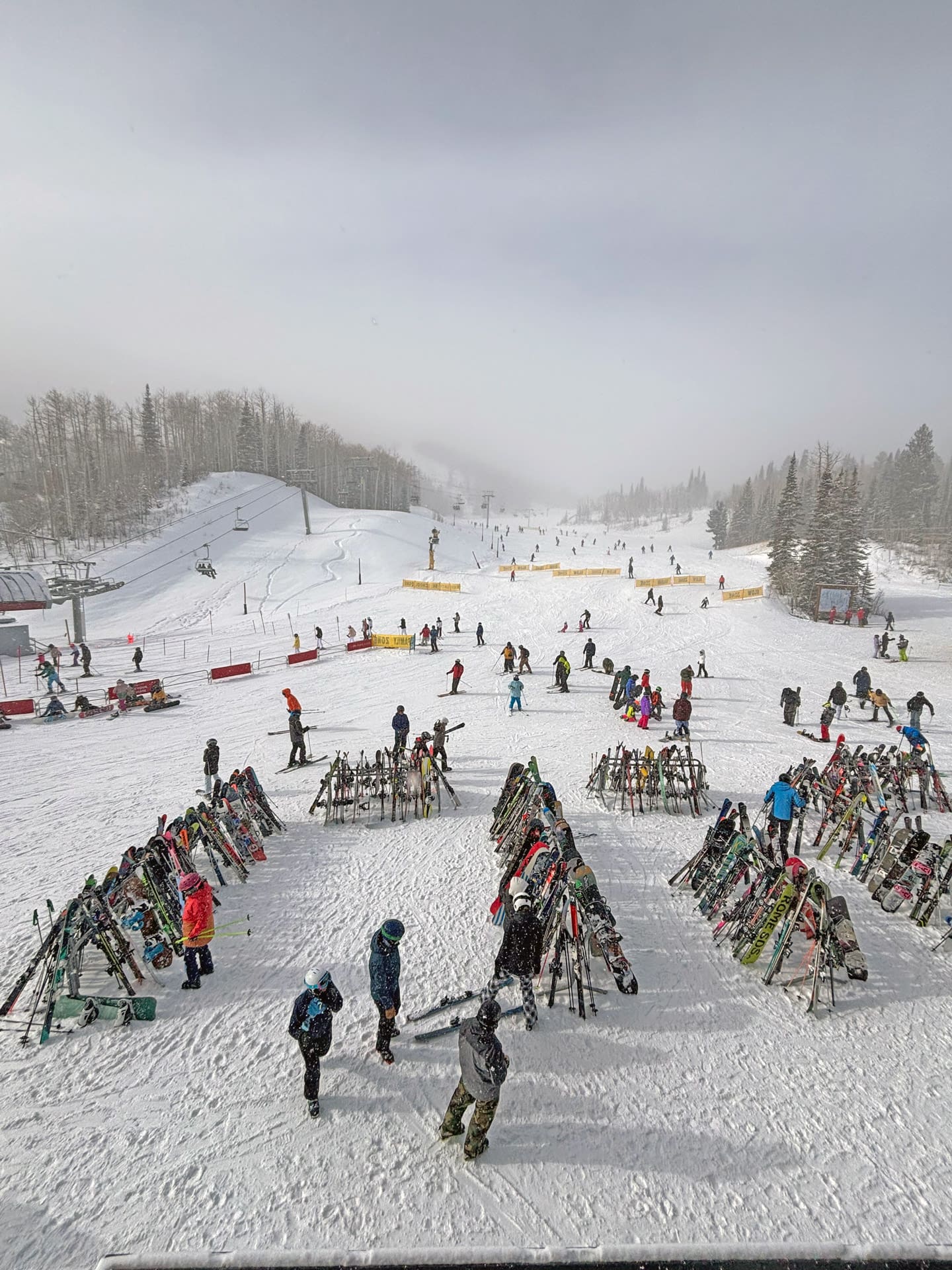 Skiers from Red Pine Lodge Canyons Village