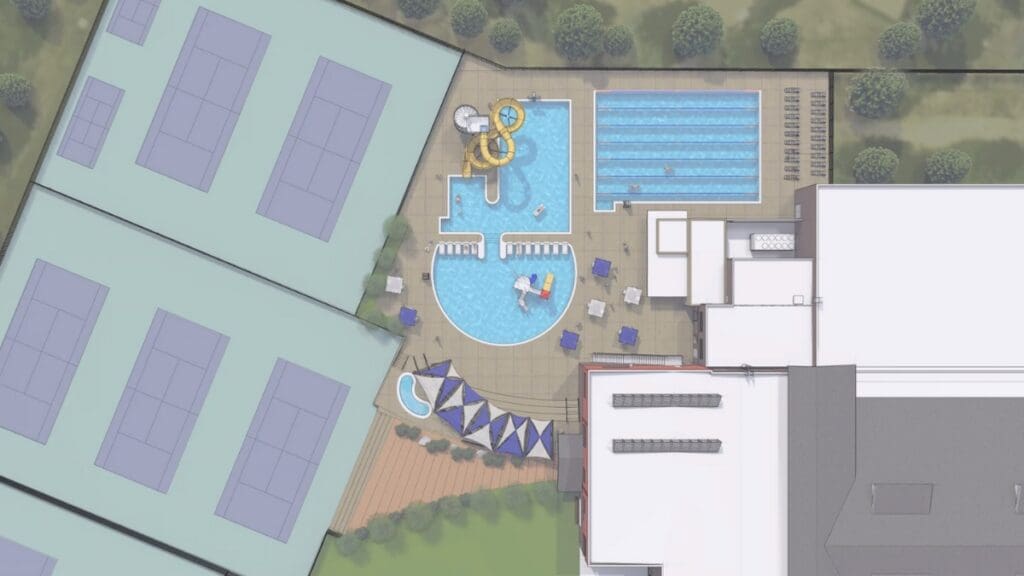 Aerial view of the proposed pool design for PC MARC.