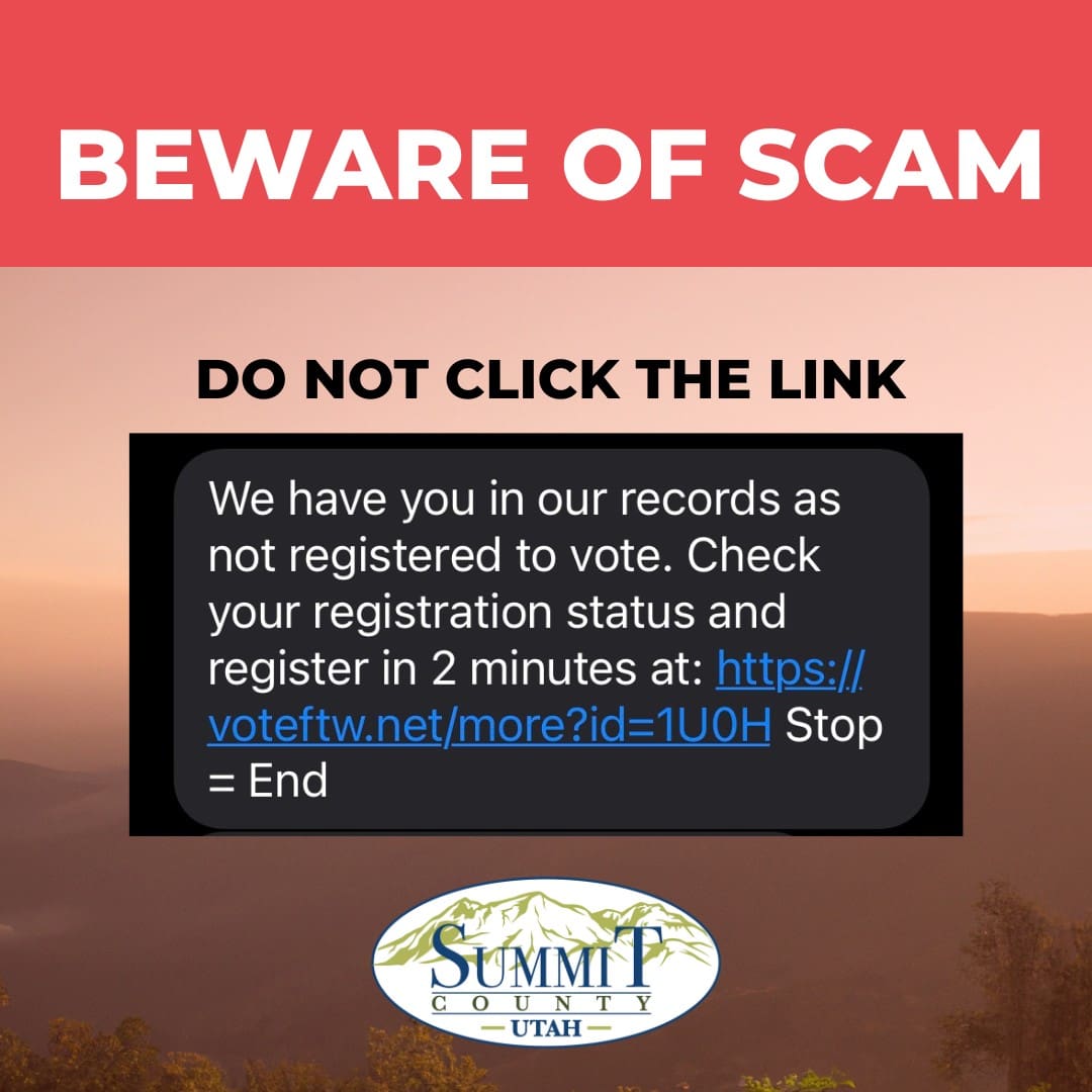 SCAM text message circulating around Summit County.