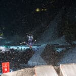 Landon Wendler (USA) on the 2024 FIS Freestyle Ski World Cup Moguls Course on Thursday Feeb 1. 2023