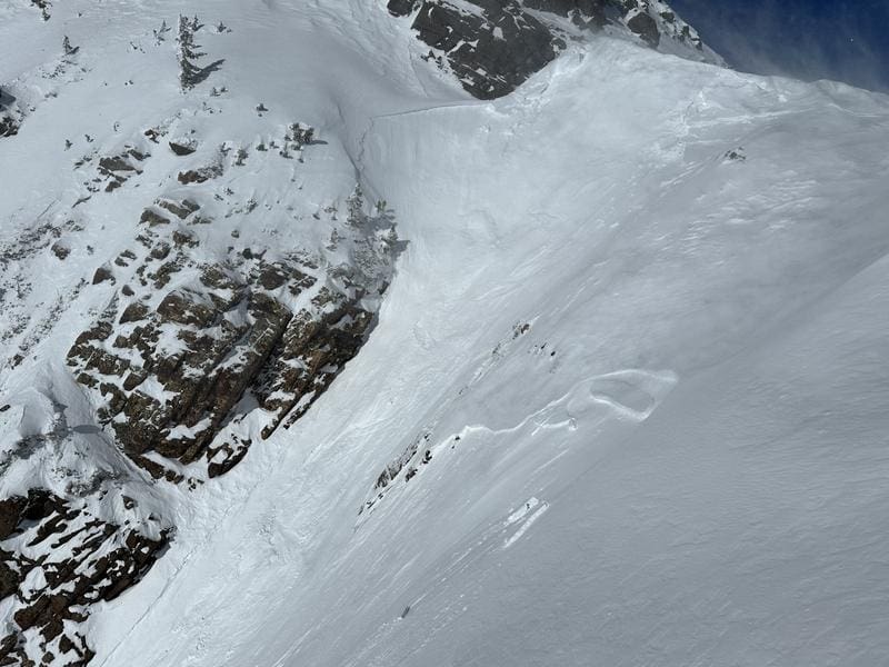 A solo skier was caught, carried and injured in a serious avalanche into south-facing terrain in between Lisa Falls and Jepson's Folley.
