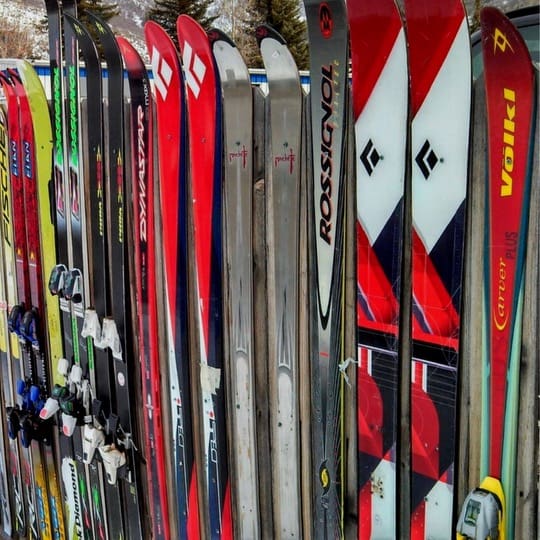 Ski fence using recycled skis