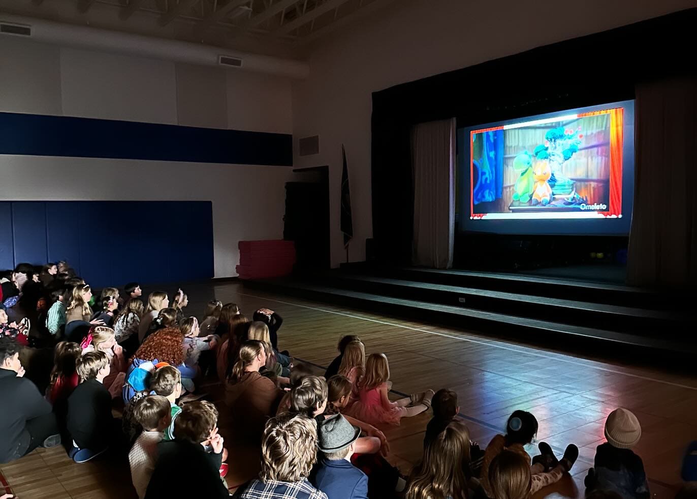 Park City Day School students gather to watch short films at their "Fundance" Film Festival.