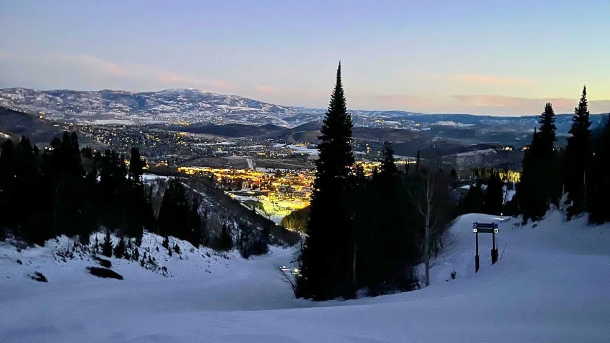 Morning light on Home Run. Uphill travel faces uncertainty at Park City Mountain due to skier negligence and deviation from the uphill routes.