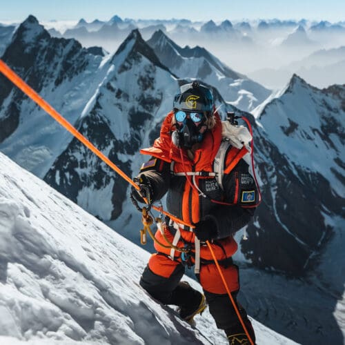 Jenn climbing K2. Photo: Jenn Drummond