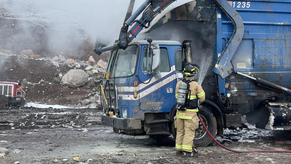 A vehicle fire broke out at the Three Mile Landfill in Summit County on March 13, 2024.