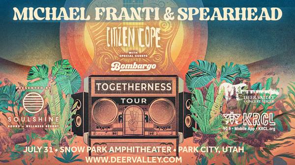 Michael Franti and Spearhead with special guests Citizen Cope and Bombargo