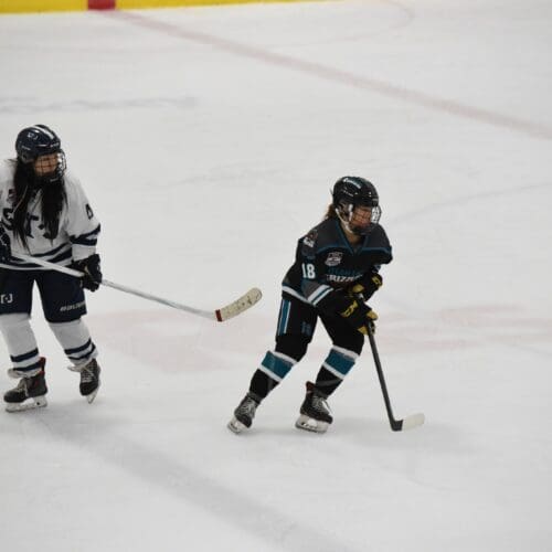 The Utah Lady Grizzlies on the ice at Nationals April 3-7, 2024.