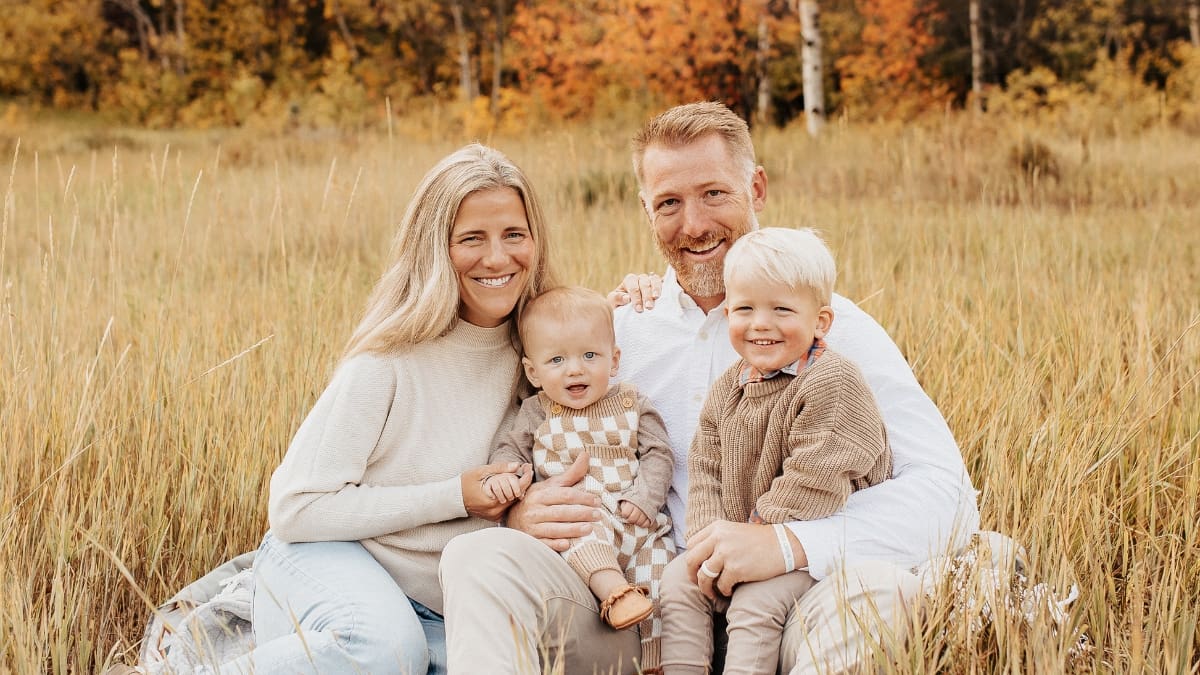 Michelle and Aaron Dufford with their sons Tanner (left) and Reeve (right).