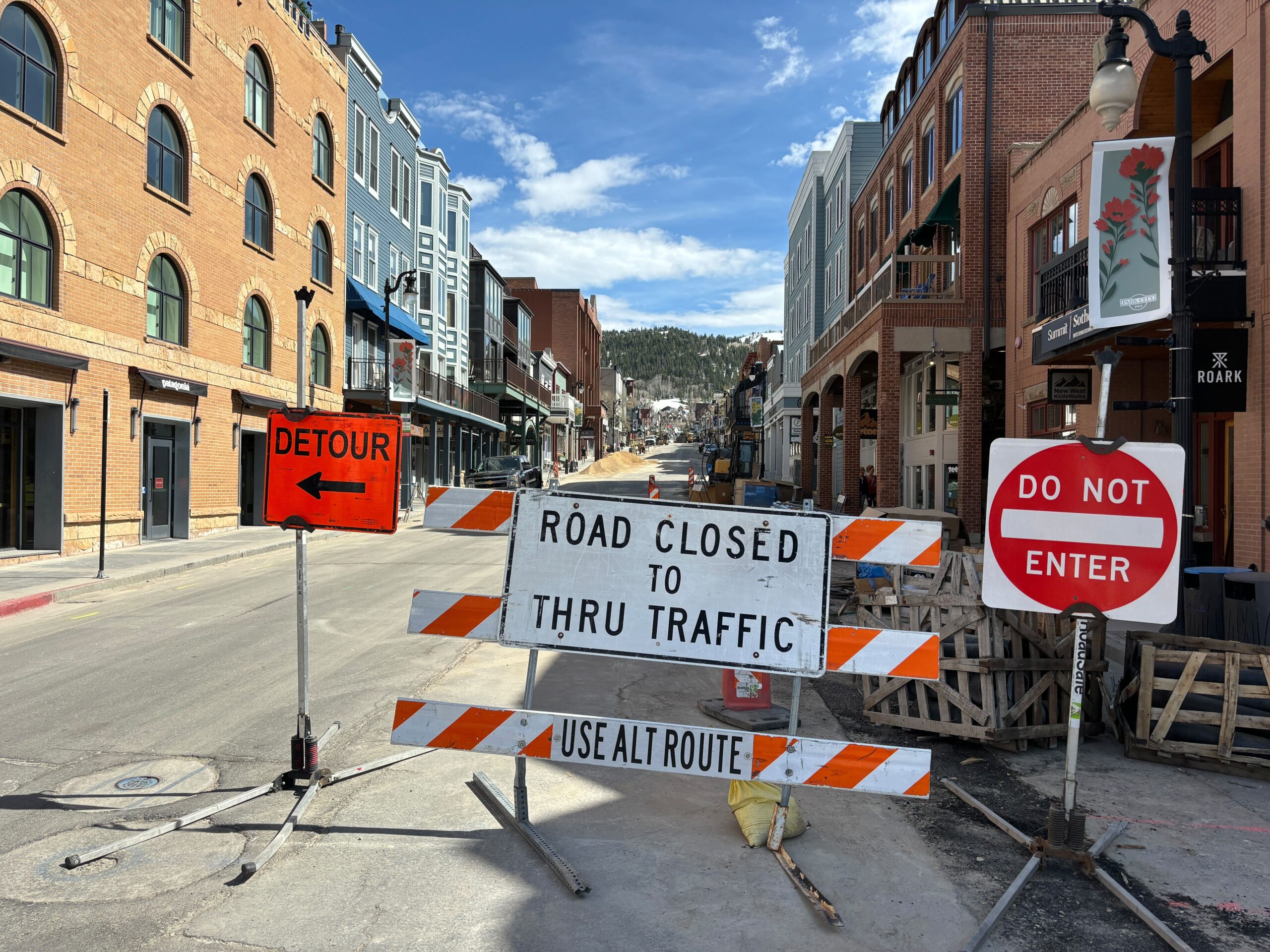 Main Street closure for water line replacement.