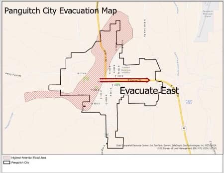 Panguitch flood evacuation map. 