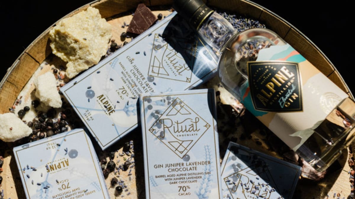 Ritual Chocolate and Alpine Distilling collaborated on a new unique chocolate bar launching this weekend.