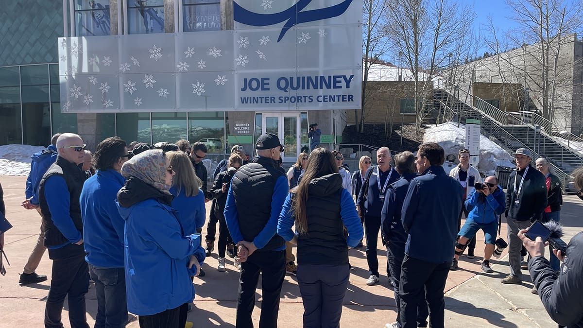 Members of the IOC's International Olympic Committee’s Future Host Commission for the Winter Olympic Games met with state and local officials and local Olympians on April 11, 2024 at the UOP.