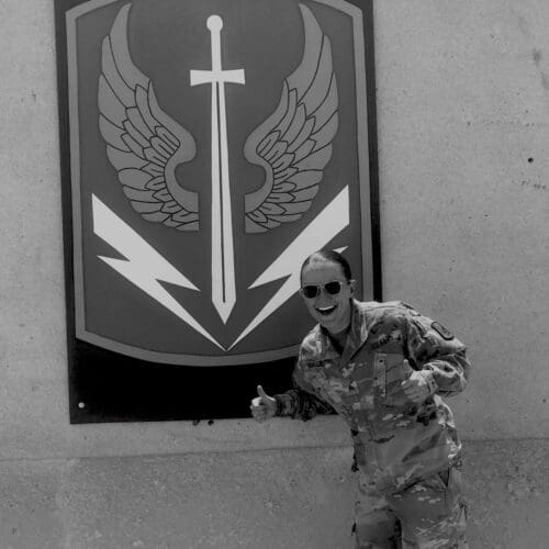 Ashley was deployed in 2017-2018 in support of Operation Spartan Shield & Operation Inherent Resolve in Iraq and Kuwait. Photo: Ashley Manusos