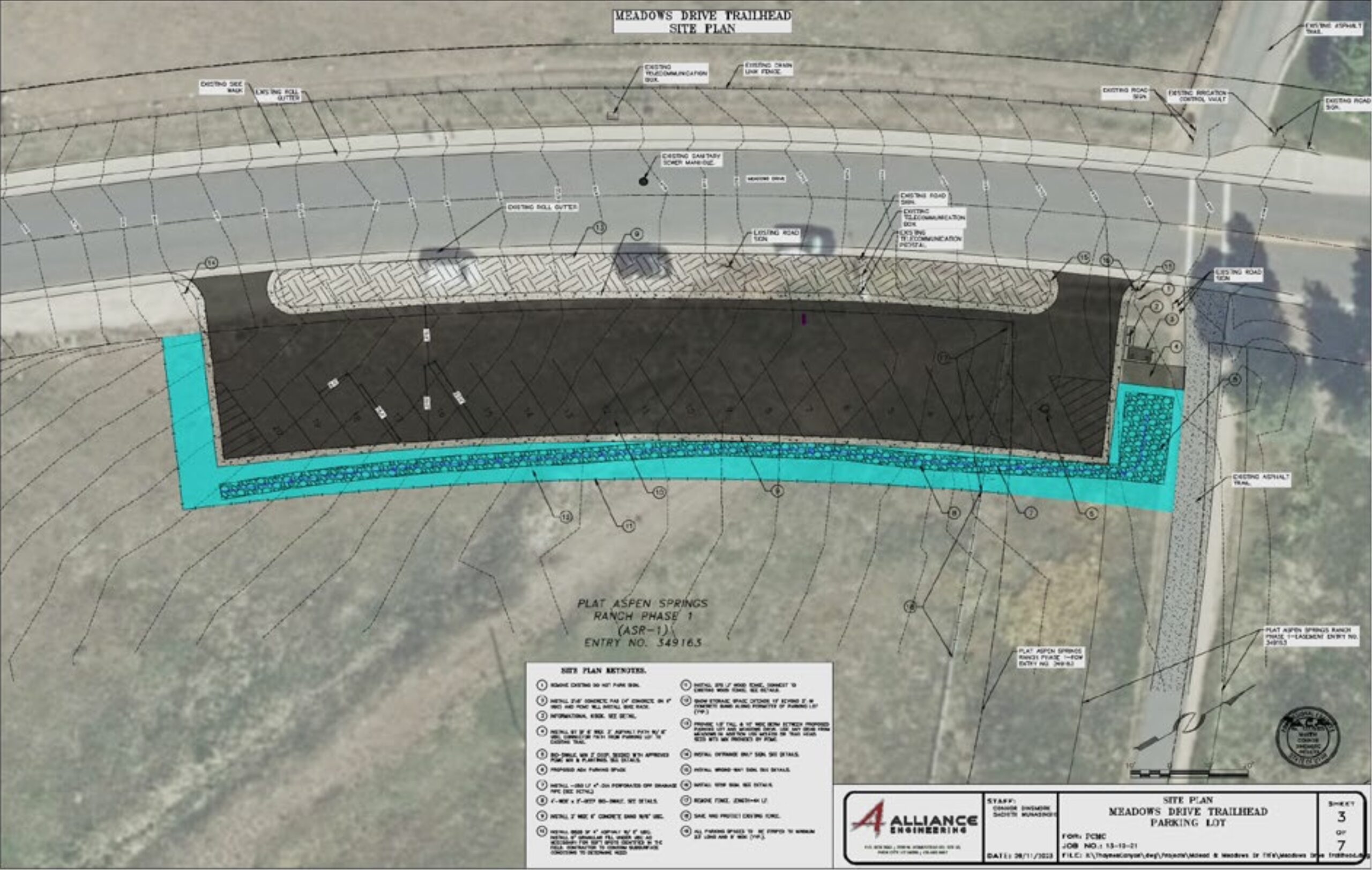 Meadows Drive Trailhead site plan. Image: Park City Municipal
