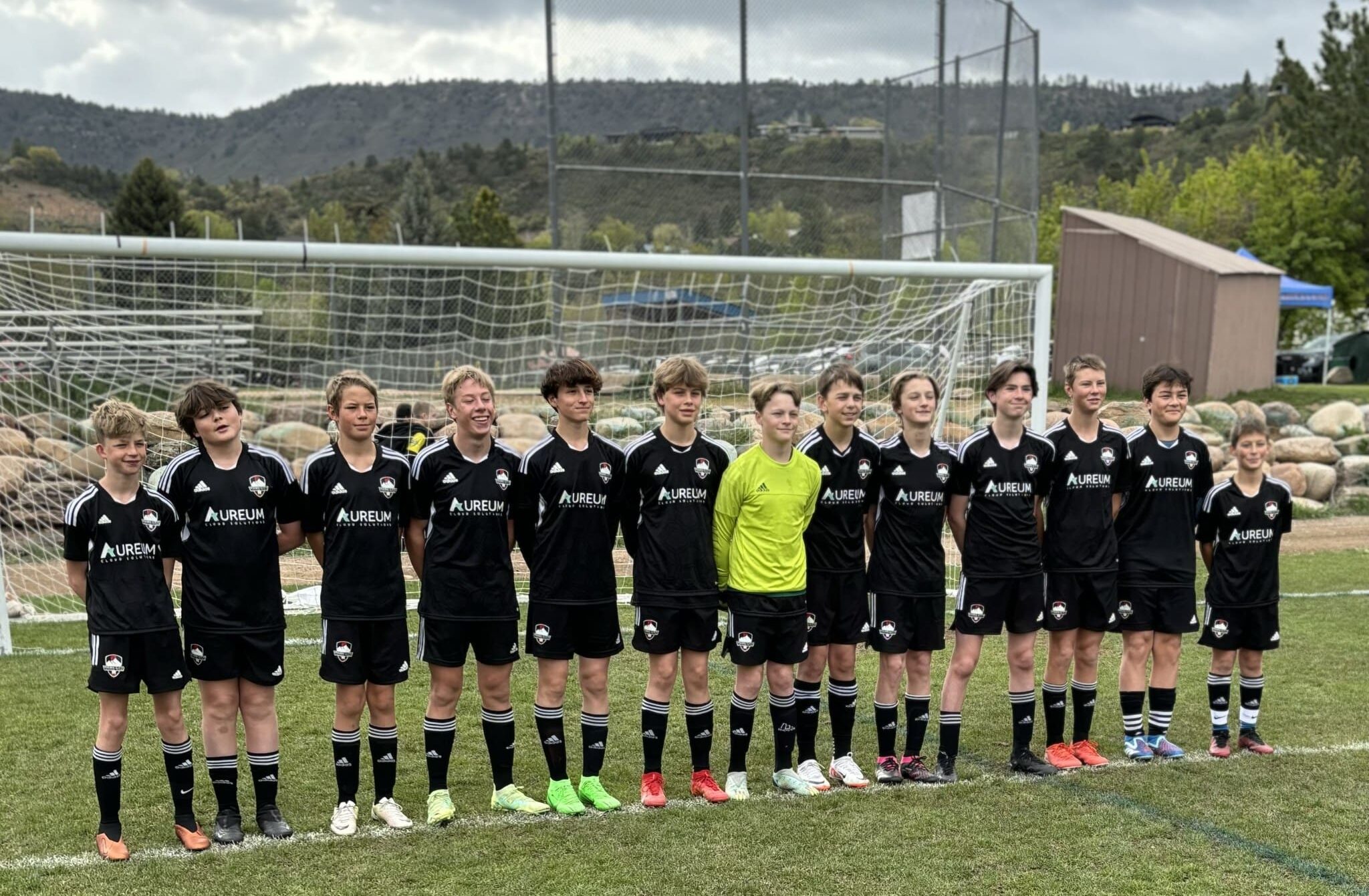 Boys 2010 Red Team representing the Park City Soccer Club at the Durango, Colorado Tournament. They ended up as finalists.