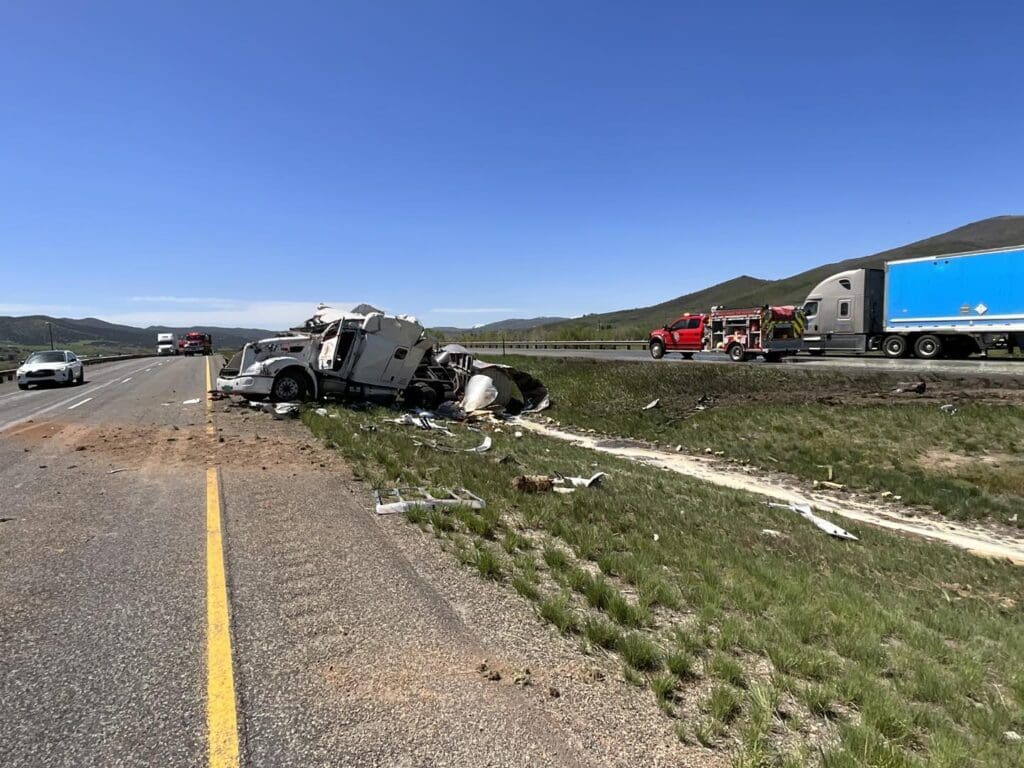 Tanker truck hauling 5,000 gallons of milk crashes on I-80