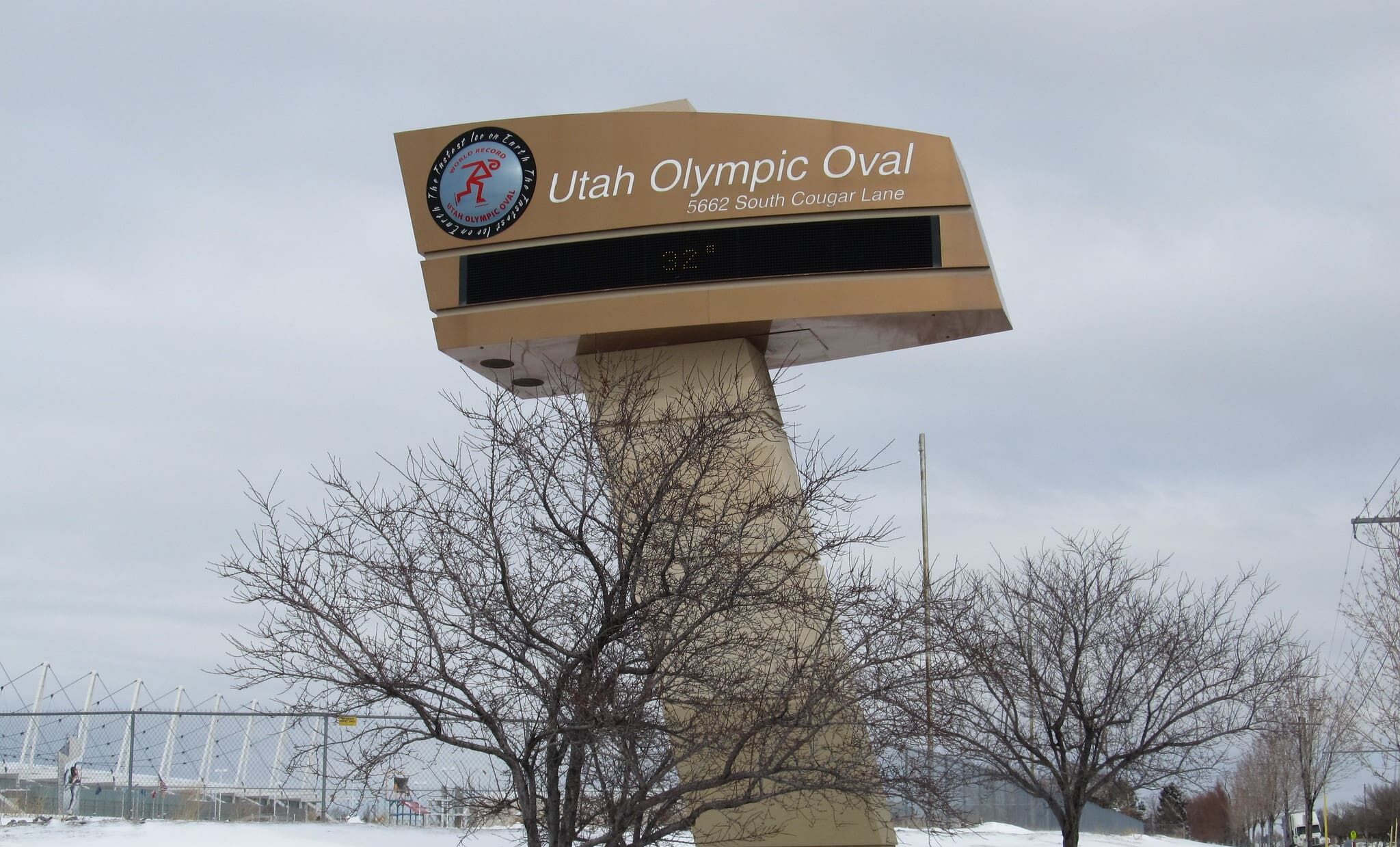 Utah Olympic Oval, venue for the Salt Lake 2002 Olympic Speedskating races.