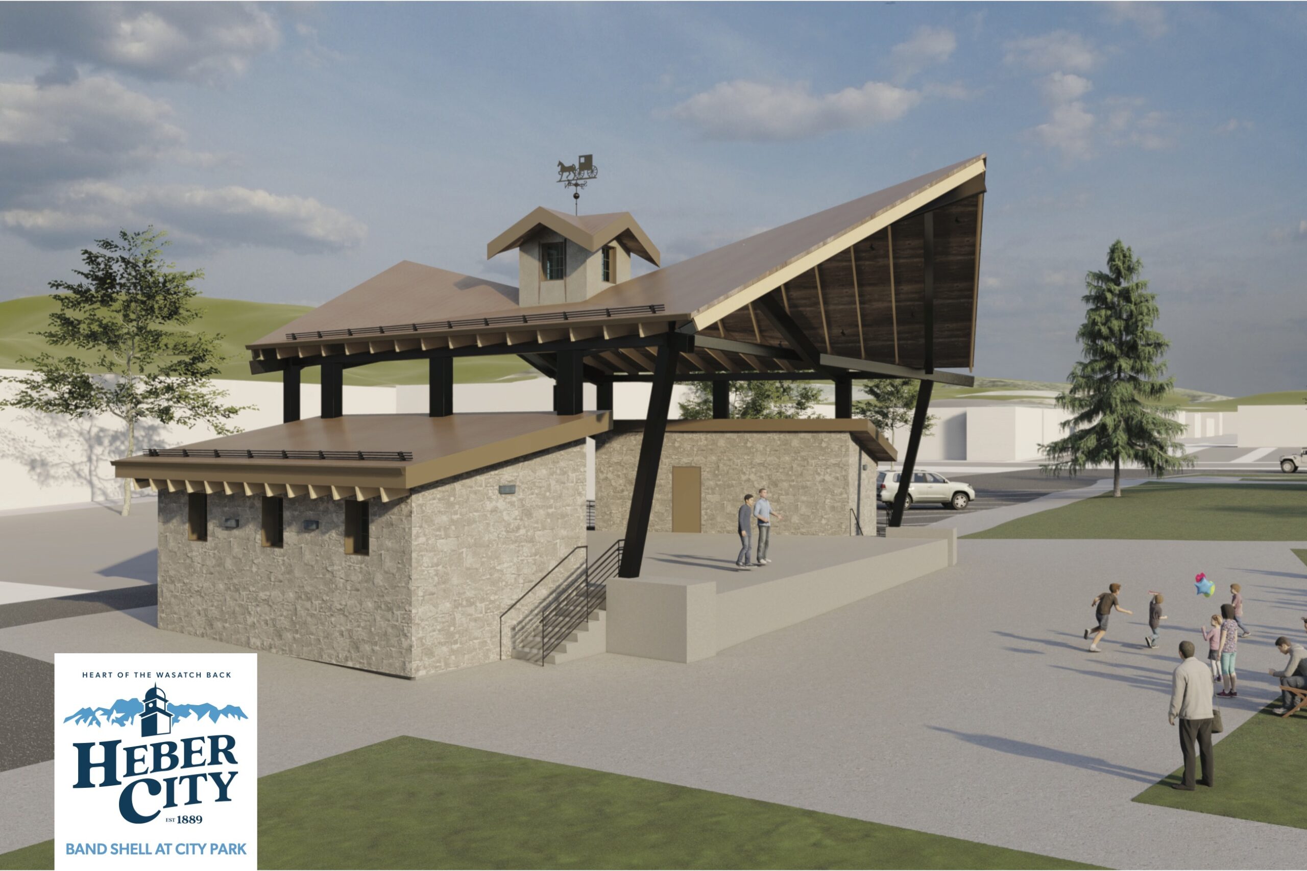 Rendering of new stage in City Park, the Heber Market Bandshell.