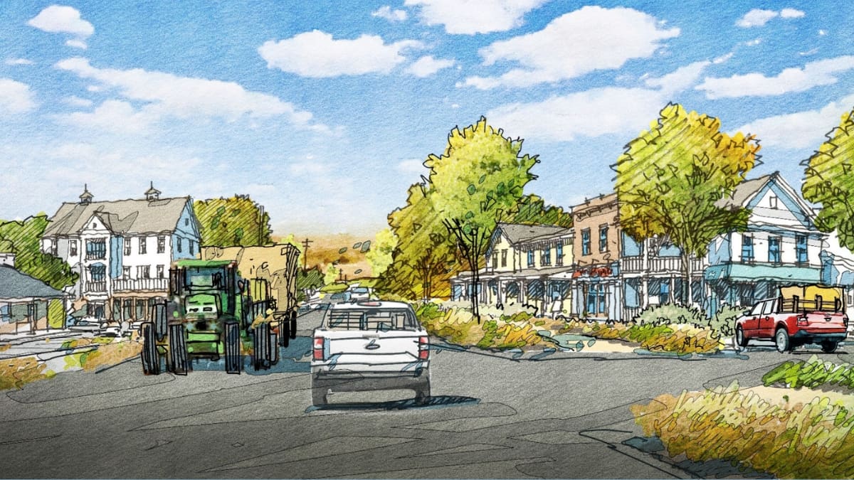 A sketch from the Cedar Crest Village zone document in the Planning Commission meeting on May 16, 2024.