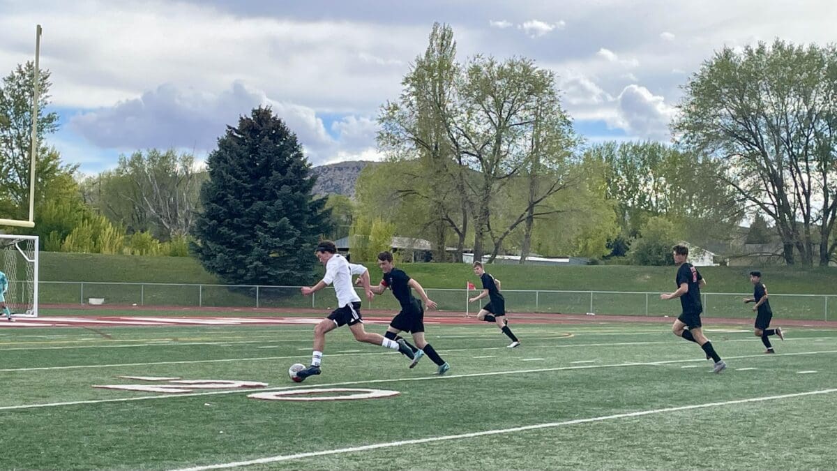 Park City Miners High School Boys Soccer playing in the playoffs.