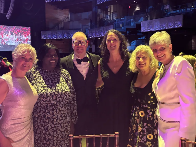 From left to right: Jen Bramson, Denise Lake, Pete Rude, Lara Rude, Heidi Matthews and Jennifer Boehme at the annual NEA gala in Washington D.C. on May 3, 2024.