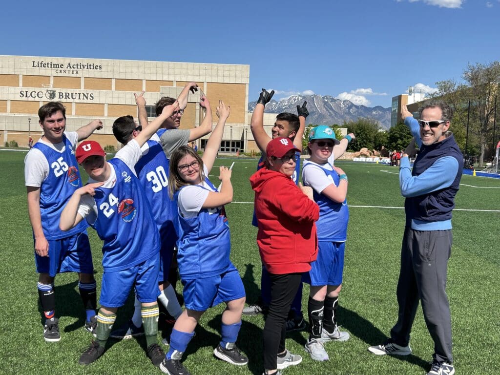 Park City Mountaineers team playing at Special Olympics-sanctioned soccer match in Salt Lake City.