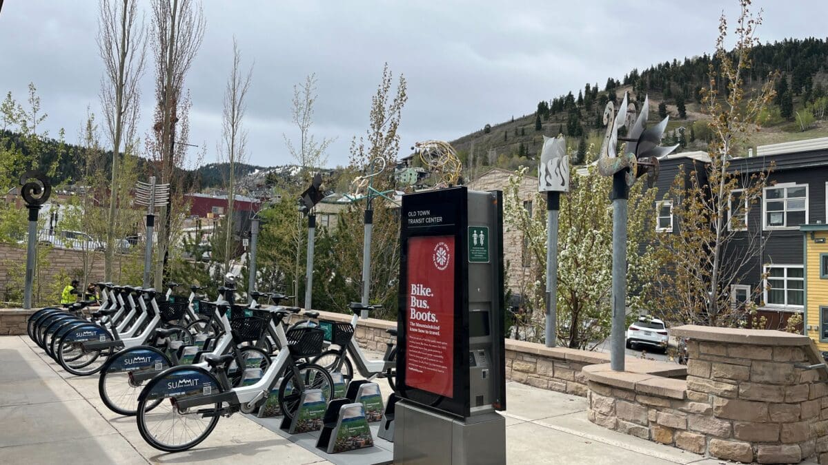 Downtown Park City Summit Bike Share e-bikes.