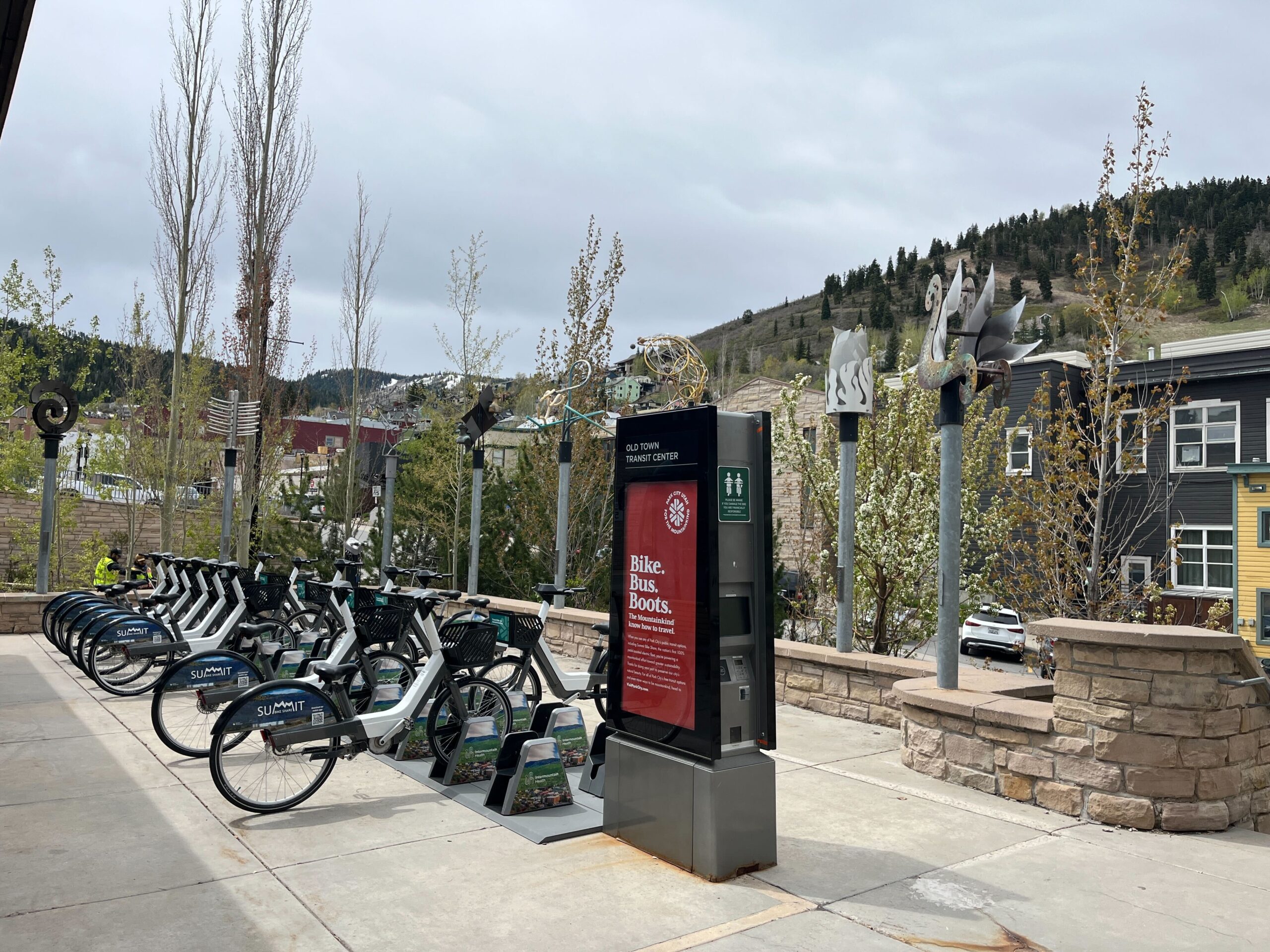 Downtown Park City Summit Bike Share e-bikes.