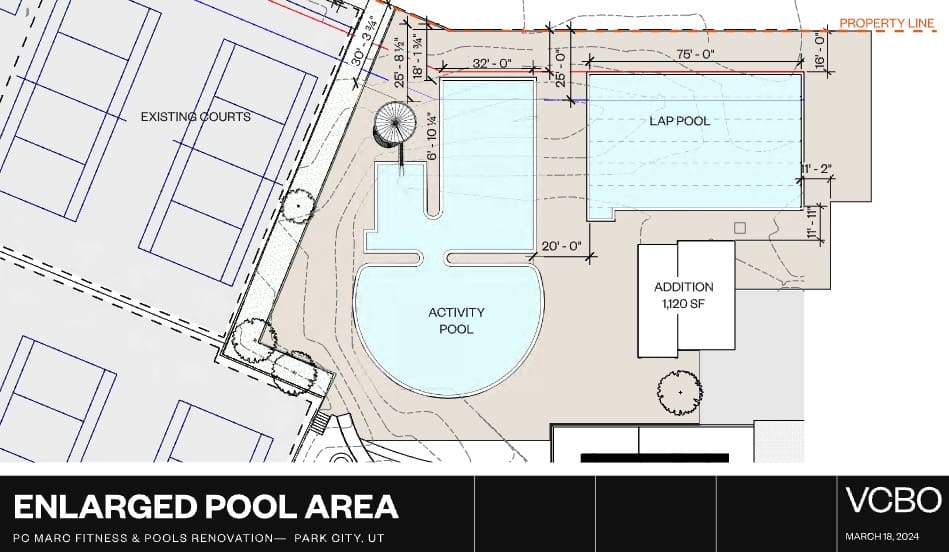 Approved pool area plans at the PC MARC. Image: Park City Municiplal