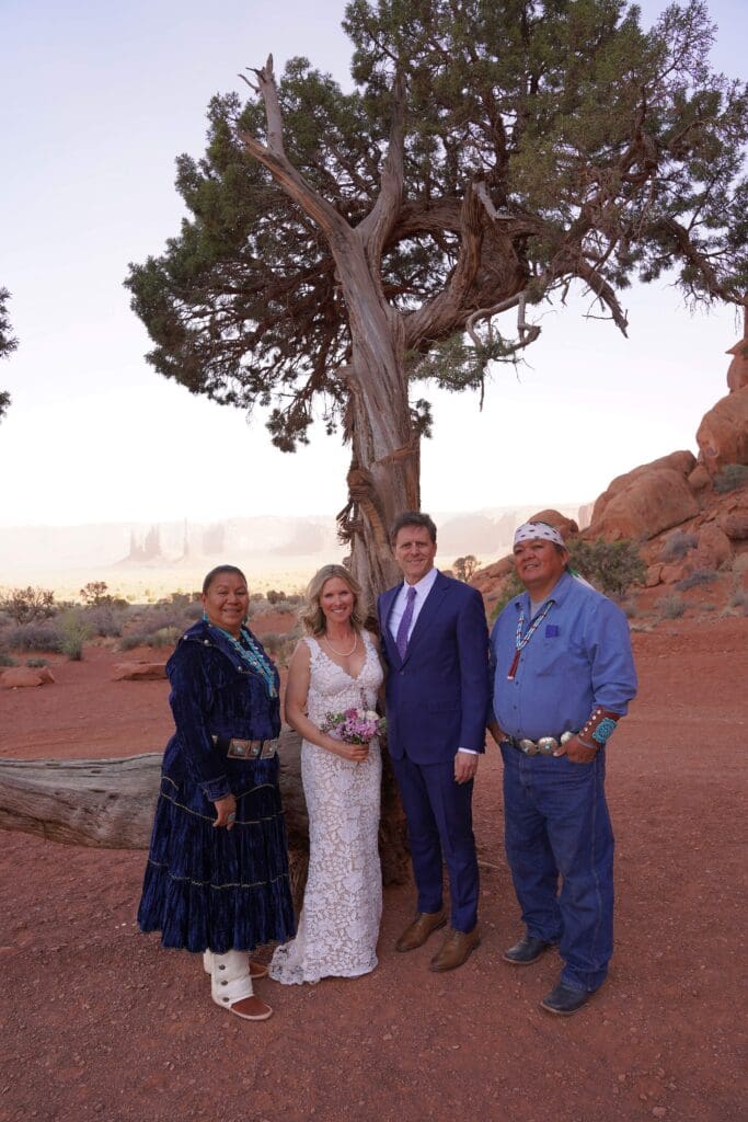 From left to right: Charlotte Holiday, Dr. Trevor Cates, Dr. Barclay Burns, and Larry Holiday.