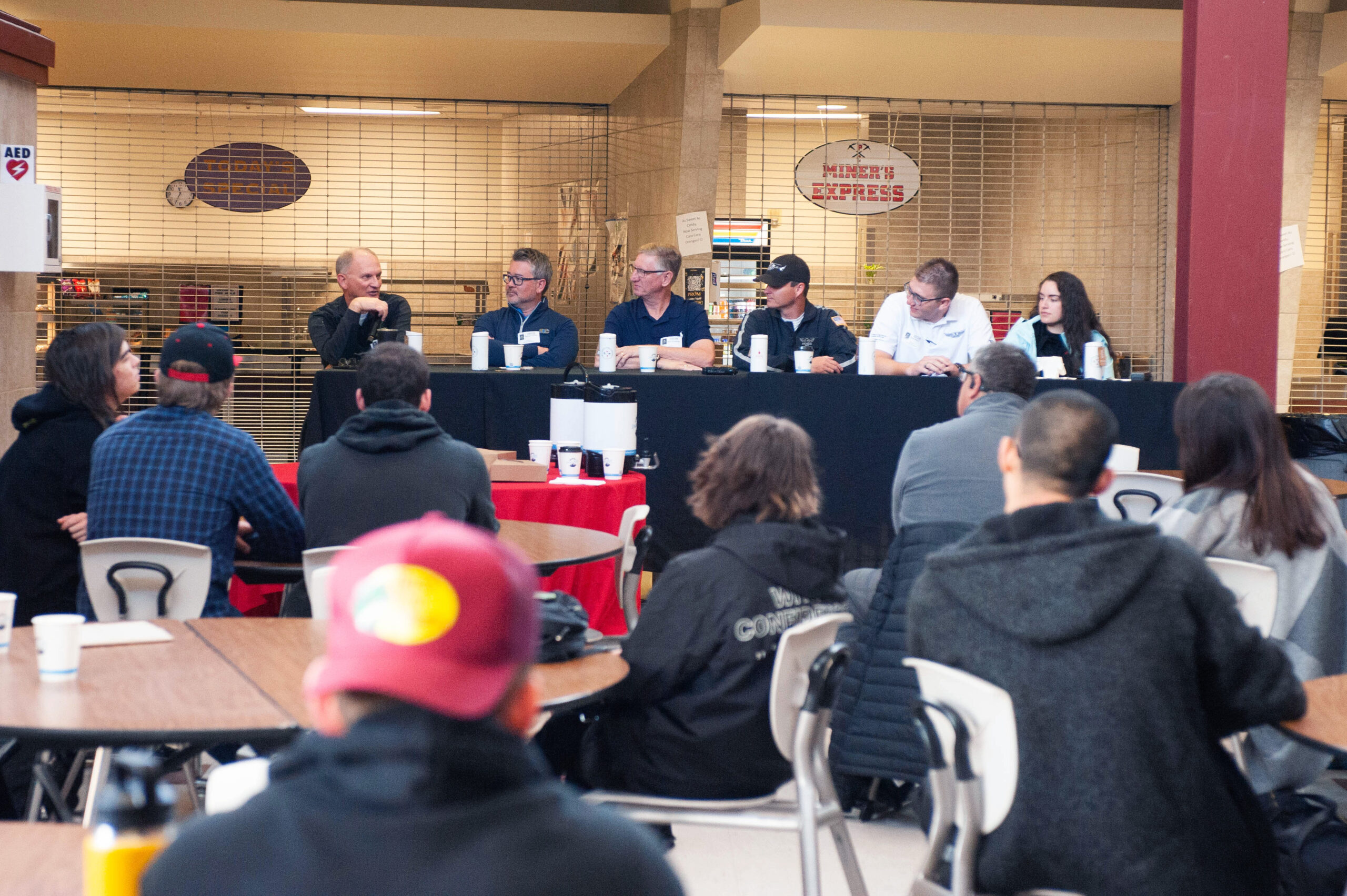 A panel discussion at PCHS'Careers over Coffee led by Trip Marshall