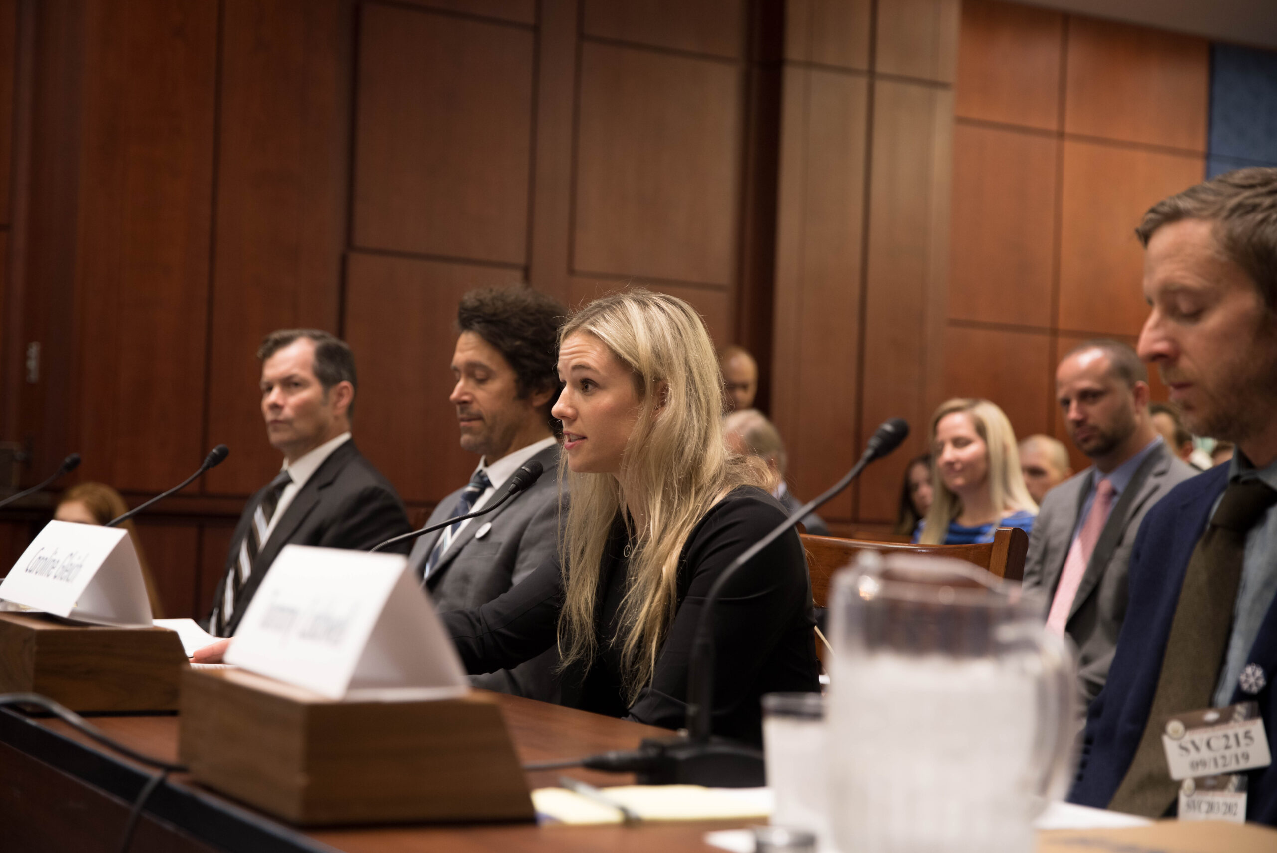 Caroline Gleich at a climate hearing. Gleich’s campaign is mainly centered around taking action on the climate crisis.