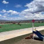 Finalizing the turf installation at Matt Knoop Park.