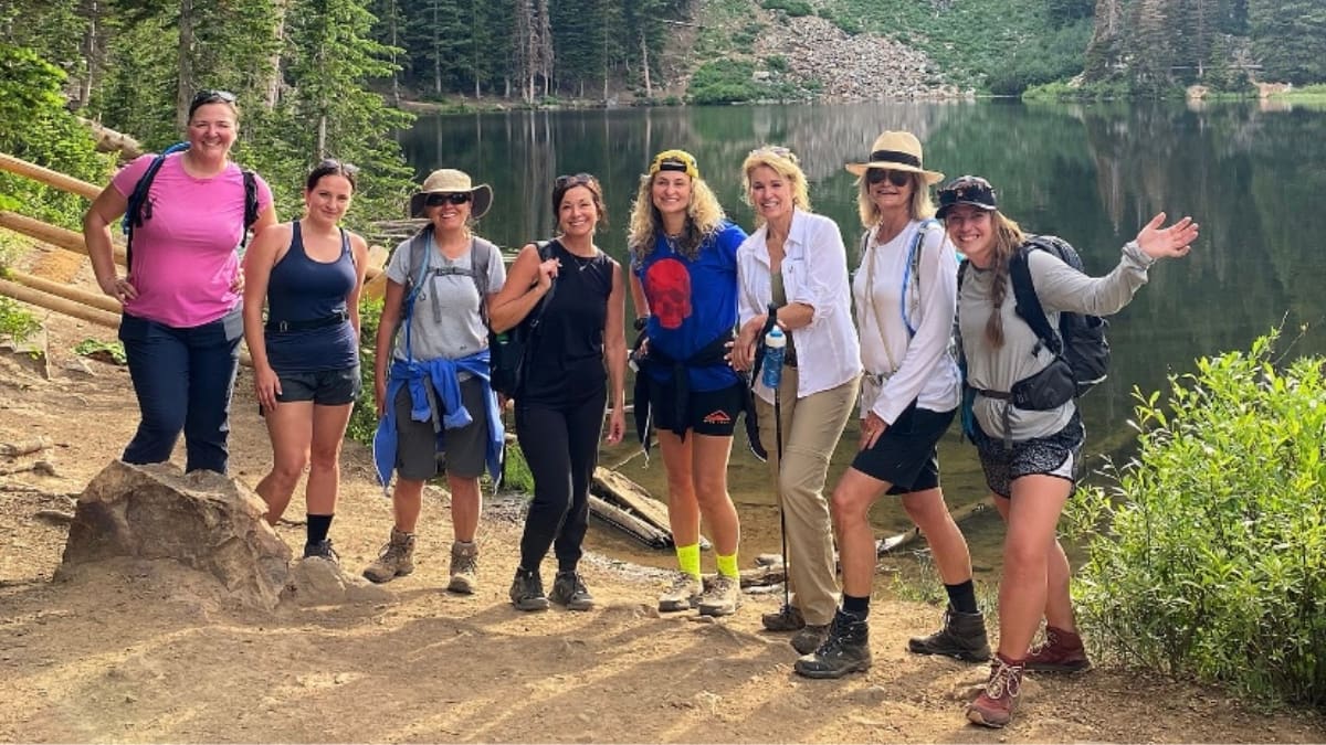 Last year's women's hike group at Bloods Lake.