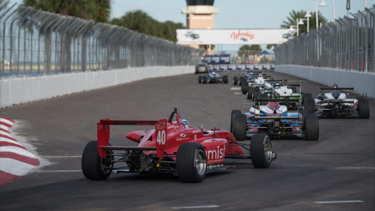 Lia Block from Park City races in the F1 Academy discipline at the Miami Grand Prix.