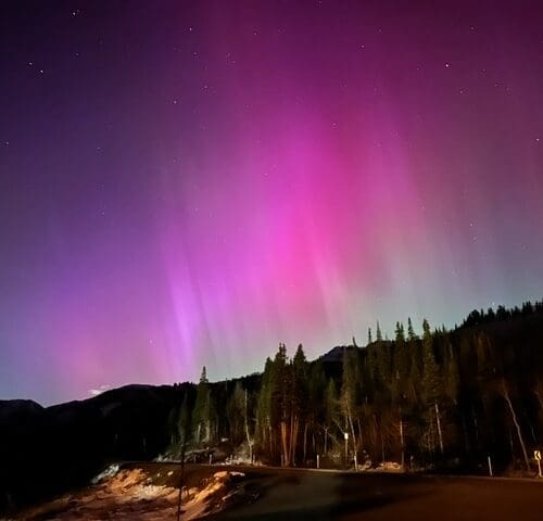 Northern Lights from Big Cottonwood Canyon at Guardsman’s pass, Solitude, and Cottonwood heights