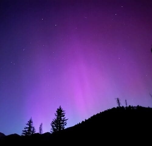 Northern Lights from Big Cottonwood Canyon at Guardsman’s pass, Solitude, and Cottonwood heights