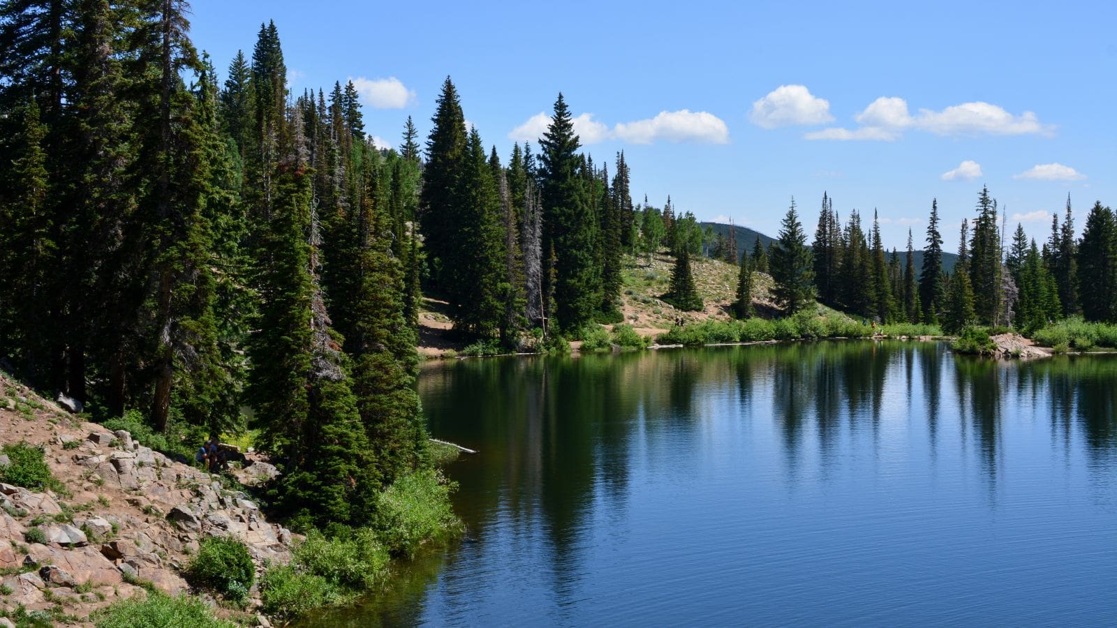 Blood Lake is a popular hiking spot in the Bonanza Flat Area.