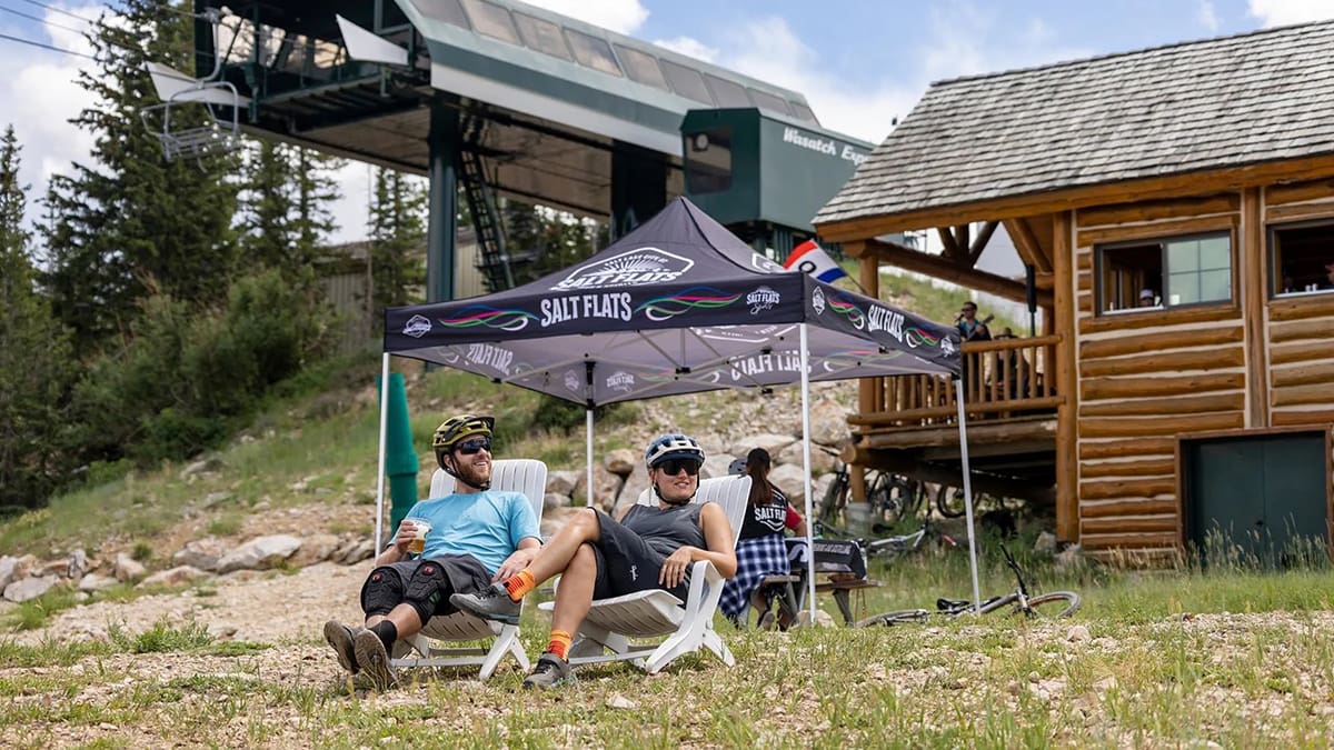 Bikers enjoy fresh beer and live music at Deer Valley's Mountaintop Brews and Tunes. The series begins Saturday, June 15.