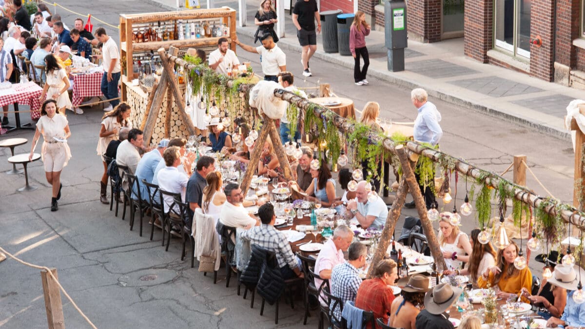An view from above during Savor the Summit, Utah's biggest outdoor dinner party.
