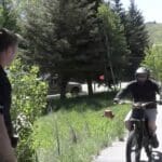 E-motorcycle on a trail.