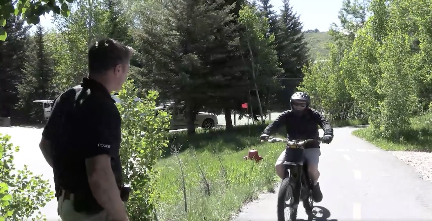 E-motorcycle on a trail.