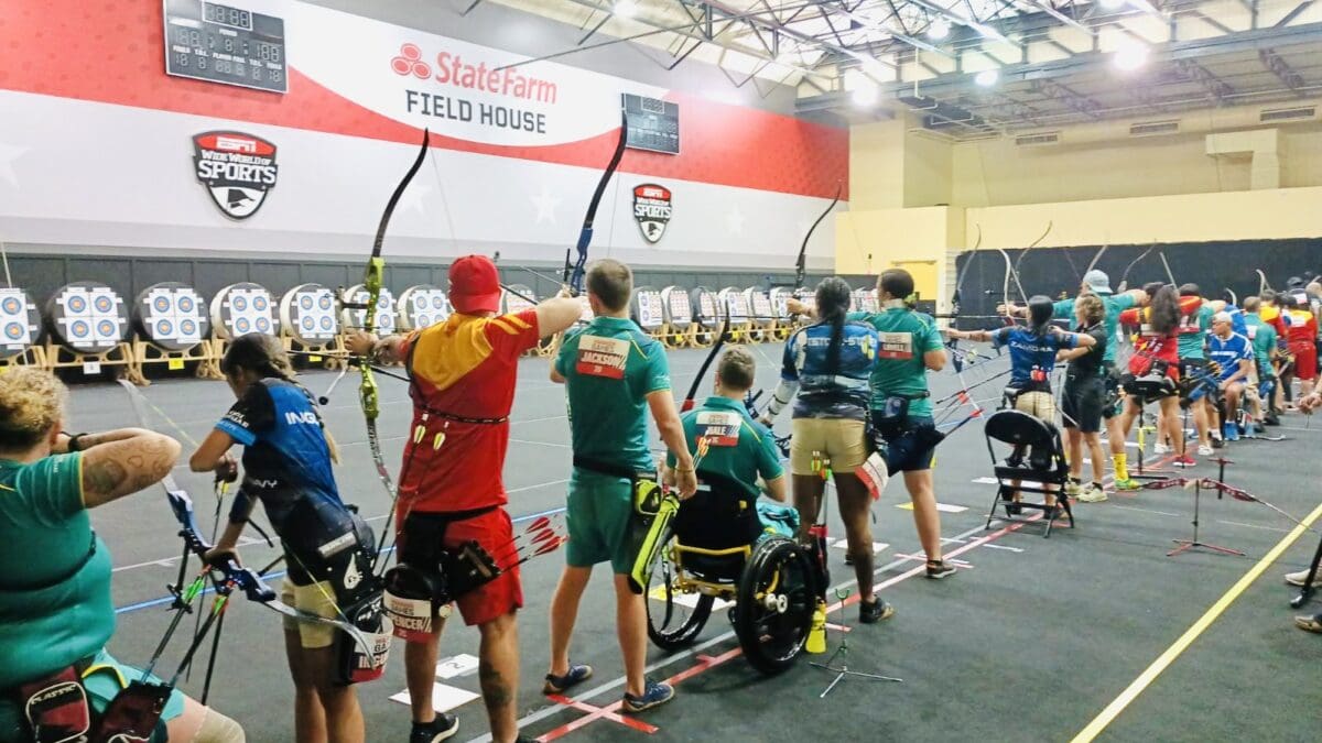 Archery athletes at the 2024 U.S. Department of Defense Warrior Games in Florida.