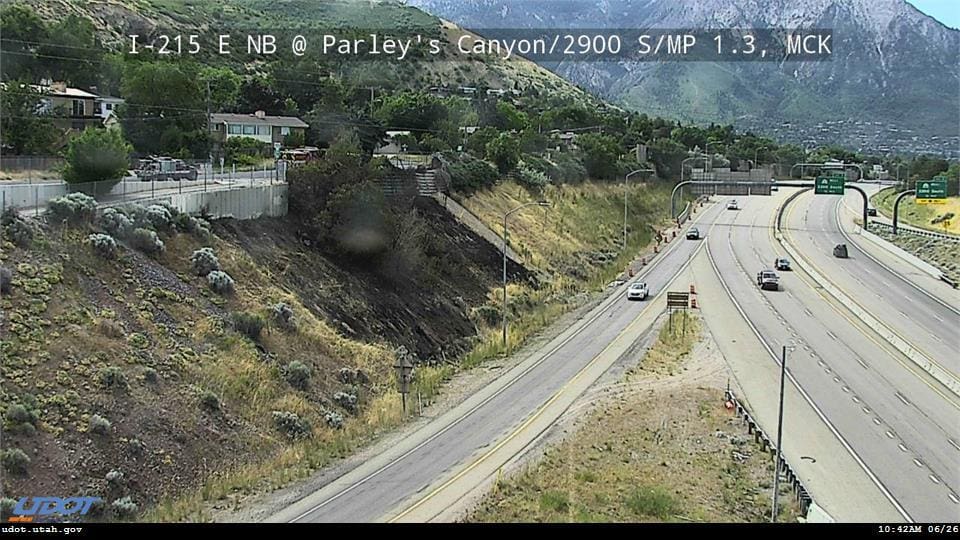 Burn site from grass fire at the mouth of Parleys Canyon