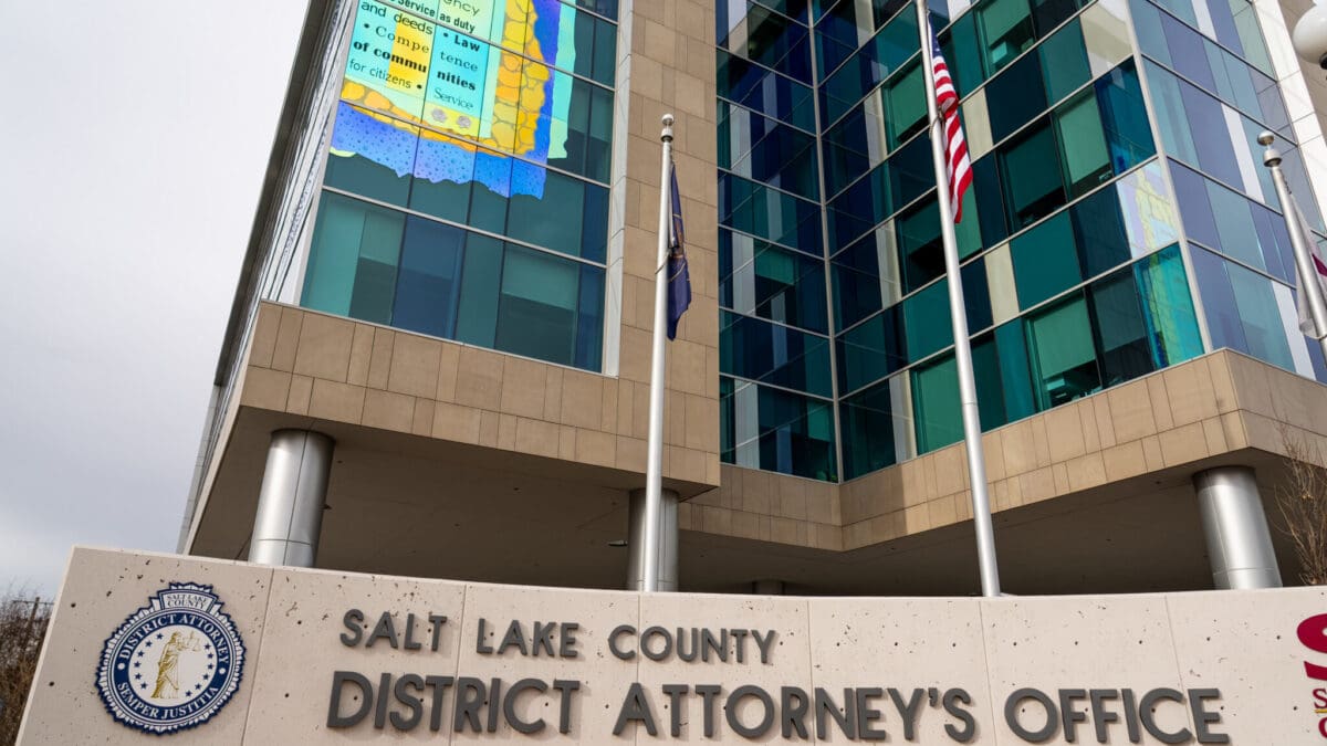 The Salt Lake County District Attorney building in Salt Lake City is pictured on Wednesday, January 3, 2024.