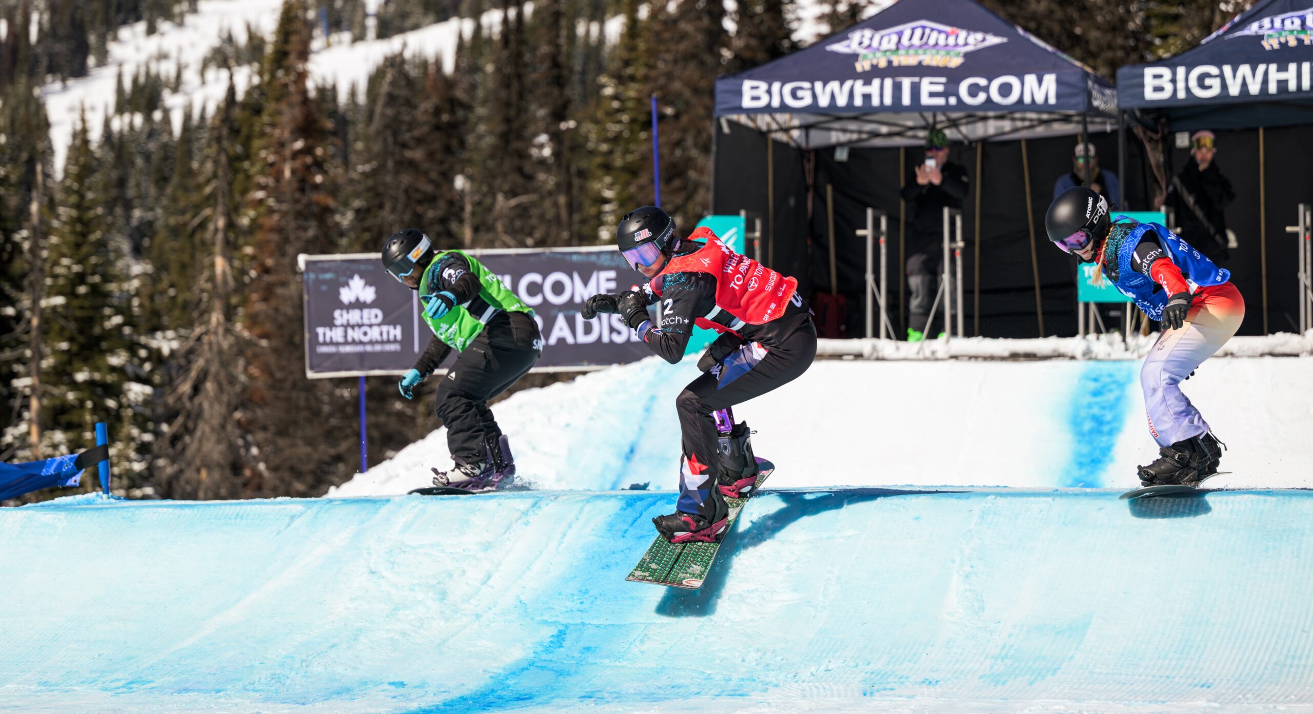 Brenna Huckaby competing in a para snowboarding intenational event. The athlete was in L.A. to recieve her second ESPY award on Thursday.