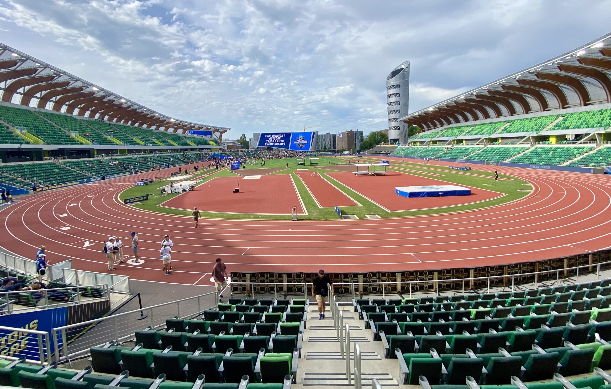 Track Town's Hayward Field track and field stadium at the University of Oregon in Eugene, home of the USA Team Trials for the Paris 2024 Olympic Games.